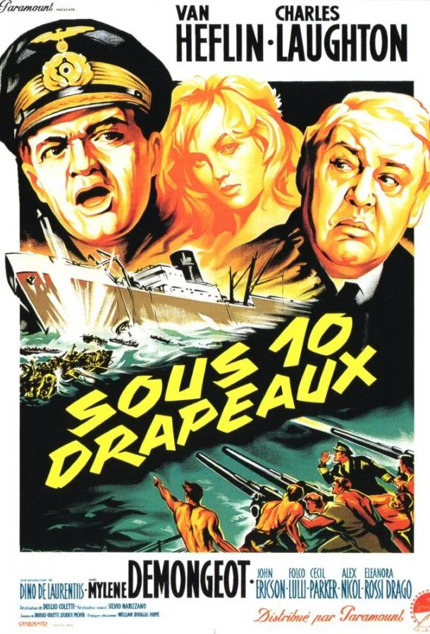 Постер к Под десятью флагами (1960)
